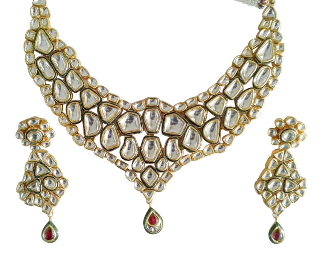 Symmetric Meena UShaped Necklace with Tops